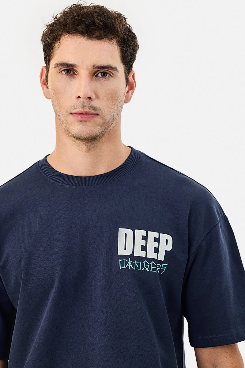 SNITCH Deep Digital Puff Print Oversized T-Shirt